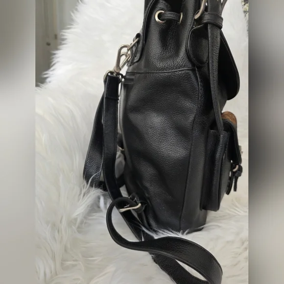 Convertible Backpack With Calf Hair Animal Print - Full Grain Leather - Picture 7 of 13